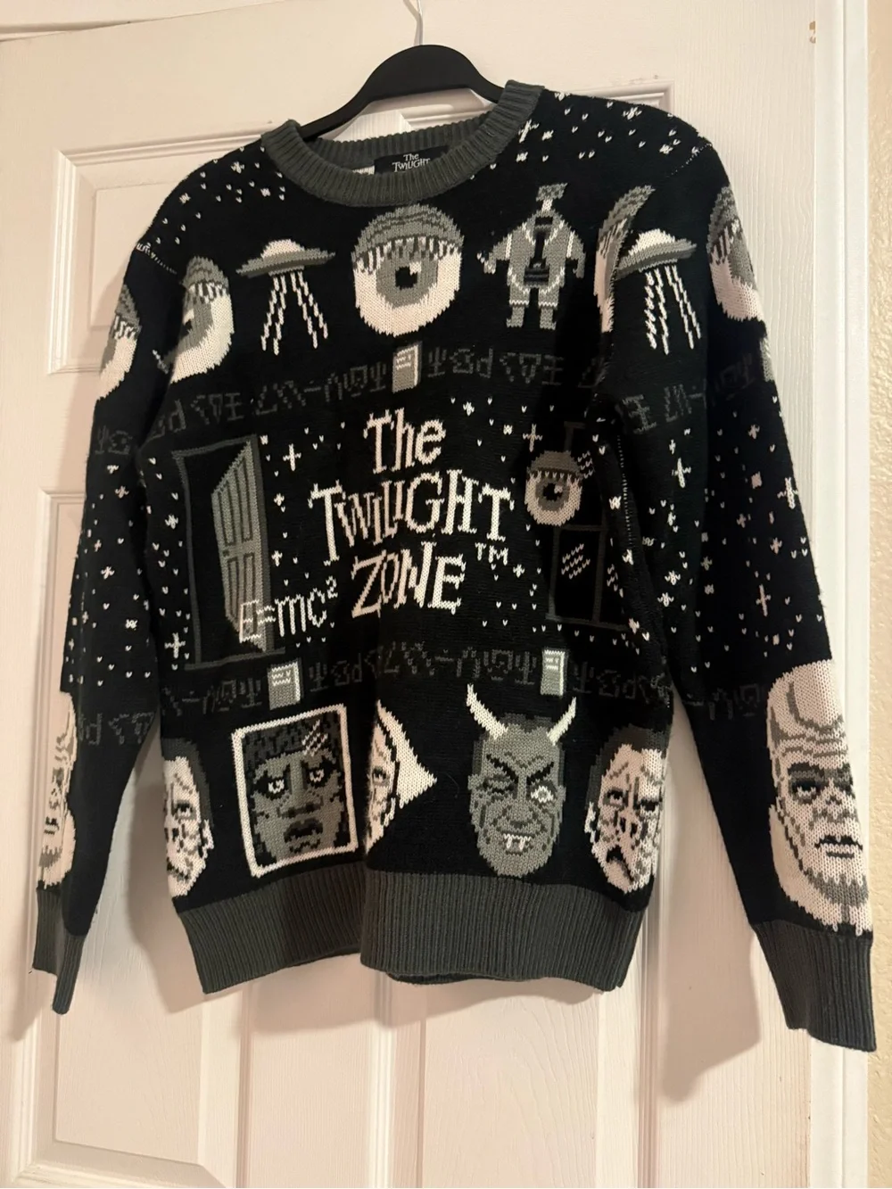 The Twilight Zone Graphic Crewneck Sweater — Black & Gray